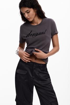 T-shirt met geborduurd logo - BLACK - XL