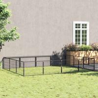 Hondenkennel 12 m² staal zwart