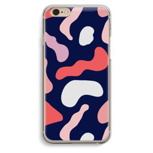 Memphis Shapes Pink: iPhone 6 / 6S Transparant Hoesje