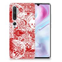 Silicone Back Case Xiaomi Mi Note 10 Pro Angel Skull Rood Silicone Back Case Xiaomi Mi Note 10 Pro Angel Skull Rood