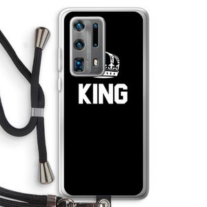 King zwart: Huawei P40 Pro Plus Transparant Hoesje met koord
