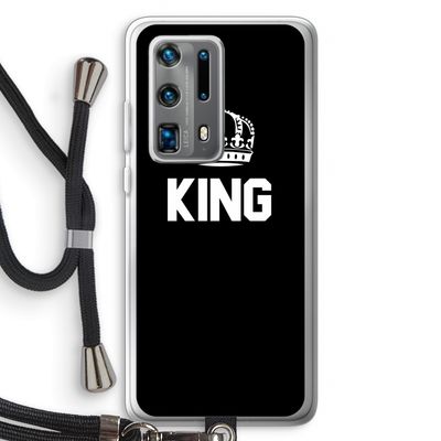 King zwart: Huawei P40 Pro Plus Transparant Hoesje met koord