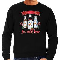 Bellatio Decorations foute kersttrui/sweater heren - IJskoud bier - zwart - Christmas beer 2XL  -