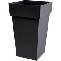 EDA Toscaanse hoge vierkante bloempot - 39 x 39 x H 65 cm - 62 L - Antracietgrijs