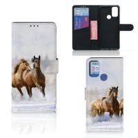Alcatel 1S (2021) | Telefoonhoesje | Met pasjeshouder | Paarden