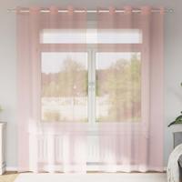 Gordijnen voile met doorvoertules 2 st 140x245 cm roze Gordijnen voile met doorvoertules 2 st 140x245 cm roze