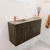 Toiletmeubel Mondiaz Joya Dlux | 81.6 cm | Meubelkleur Shadow | Faye wastafel Saba Wasbak Links | 1 kraangat