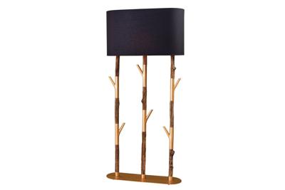 Staande lamp GARDEROBE 150cm frame naturel goud met lampenkap zwart goud - 45897