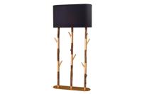 Staande lamp GARDEROBE 150cm frame naturel goud met lampenkap zwart goud - 45897 - thumbnail