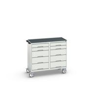 Bott Verso Mobiele Kast | 1050x600x980mm | 10 Laden | Top Tray | RAL 7035 - 16927102.16 Bott Verso Mobiele Kast | 1050x600x980mm | 10 Laden | Top Tray | RAL 7035 - 16927102.16