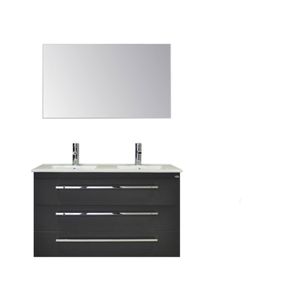 Badkamermeubelset Sanicare Q1 3 Soft Close Lades Met Spiegel Antraciet 121x46 cm