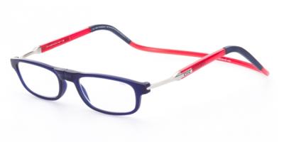CliC Flex Frosted donker blauw / rood - +2.0