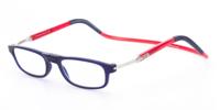 CliC Flex Frosted donker blauw / rood - +2.0
