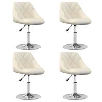 Eetkamerstoelen draaibaar 4 st fluweel crèmekleurig Eetkamerstoelen draaibaar 4 st fluweel crèmekleurig