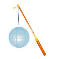 Lampionstokje 39 cm - met lampion - licht blauw - D25 cm - thumbnail