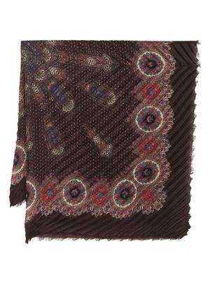 ETRO foulard à motif cachemire en jacquard - Marron