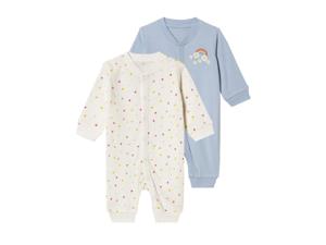 lupilu 2 baby pyjama&apos;s (stippen/wit/blauw, 86/92)