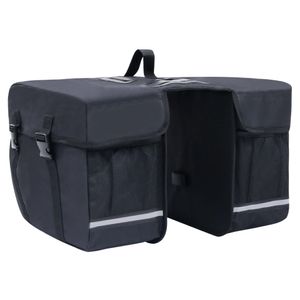 VidaXL Fietstas voor bagagedrager dubbel waterdicht 35 l zwart