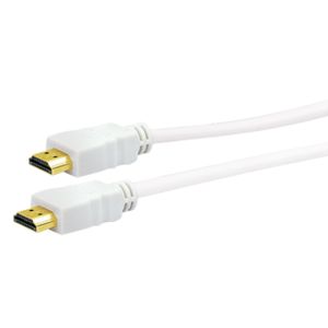 Schwaiger HDM0150042 HDMI-kabel HDMI Aansluitkabel HDMI-A-stekker, HDMI-A-stekker 1.50 m Wit Vergulde steekcontacten, Ultra HD-HDMI