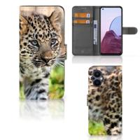 OPPO Reno 8 Lite | OnePlus Nord N20 | Telefoonhoesje | Met pasjeshouder | Baby Luipaard
