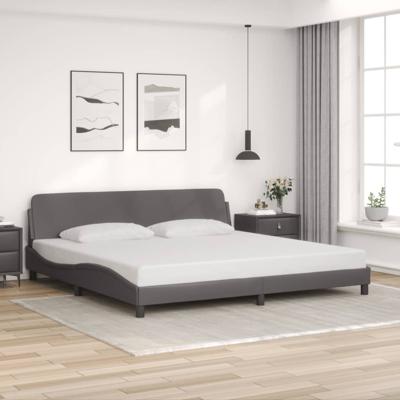 Bedframe "Dover" kunstleer grijs 200x200 cm