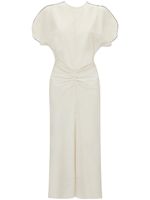 Victoria Beckham robe mi-longue à taille froncée - Blanc