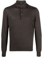 Tagliatore polo en laine vierge à fermeture boutonnée - Marron