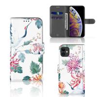 Apple iPhone 11 | Telefoonhoesje | Met pasjeshouder | Bird Flowers Apple iPhone 11 | Telefoonhoesje | Met pasjeshouder | Bird Flowers