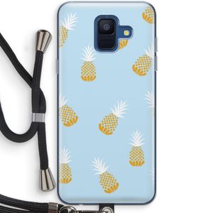 Ananasjes: Samsung Galaxy A6 (2018) Transparant Hoesje met koord