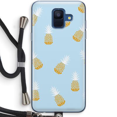 Ananasjes: Samsung Galaxy A6 (2018) Transparant Hoesje met koord