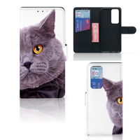 OPPO Find X3 Neo 5G Telefoonhoesje met Pasjes Kat - thumbnail