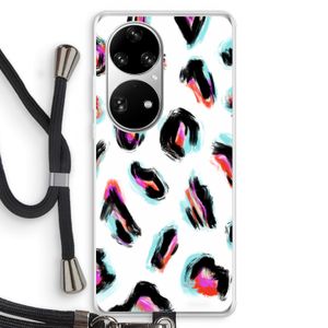 Cheetah color: Huawei P50 Pro Transparant Hoesje met koord