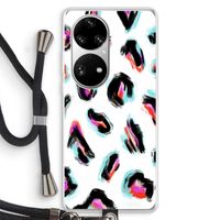 Cheetah color: Huawei P50 Pro Transparant Hoesje met koord