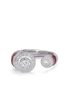 David Morris bague en or blanc 18ct pavée de diamants - Argent