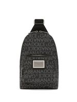 Dolce & Gabbana sac banane à plaque logo - Noir - thumbnail