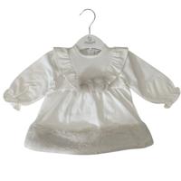 Deolinda creme jurk met bont