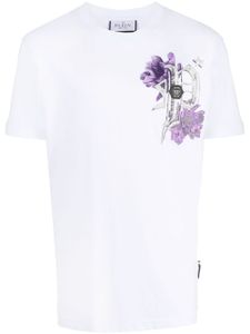 Philipp Plein t-shirt en coton à fleurs - Blanc