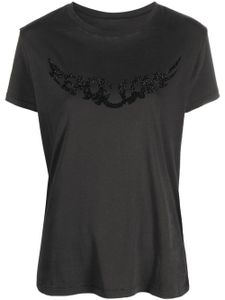 Zadig&Voltaire t-shirt Walk Peace and Love à ornements - Gris