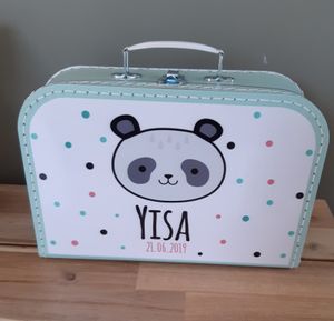 Koffertje met naam *Panda meisje* diverse kleuren