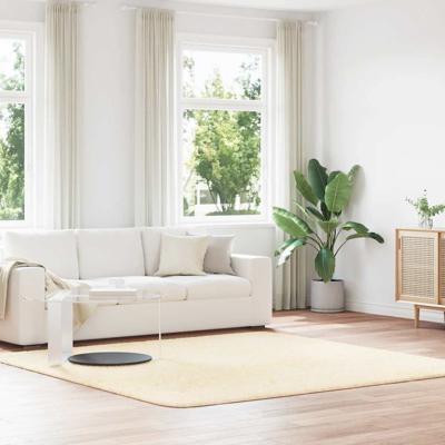 Hoogpolig vloerkleed NAVARRA 240x240 cm polyester crèmekleurig