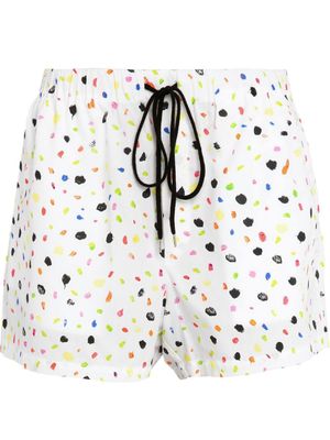Christopher Kane short à imprimé Neon Dash - Blanc