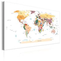 Schilderij - Wereldkaart , Reis rond de Wereld