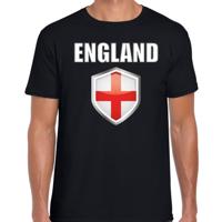 Engeland vlag thema landen t-shirt - zwart - voor heren - Supporters kleding - korte mouwen