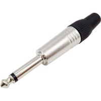 TRU COMPONENTS 1408824 Jackplug 6,35 mm Stekker, recht Aantal polen: 2 Mono Zilver 1 stuk(s)