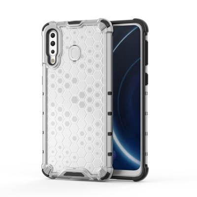 Schokbestendige honingraat PC + TPU Case voor Galaxy M30 (grijs)