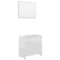 The Living Store Badkamermeubelset - Hoogglans wit - 60 x 33 x 61 cm - Duurzaam spaanplaat