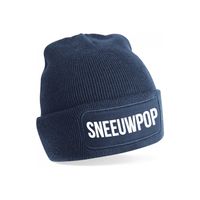 Sneeuwpop muts - unisex - one size - navy - apres-ski muts One size  -