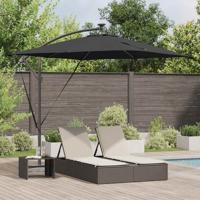 Cantilever Banana Parasol met slot Zwart 249 x 249 x 250 cm