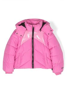 MSGM Kids doudoune à fini brillant - Rose