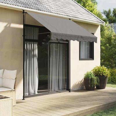 VidaXL Luifel uittrekbaar 200x150 cm stof en staal antracietkleurig